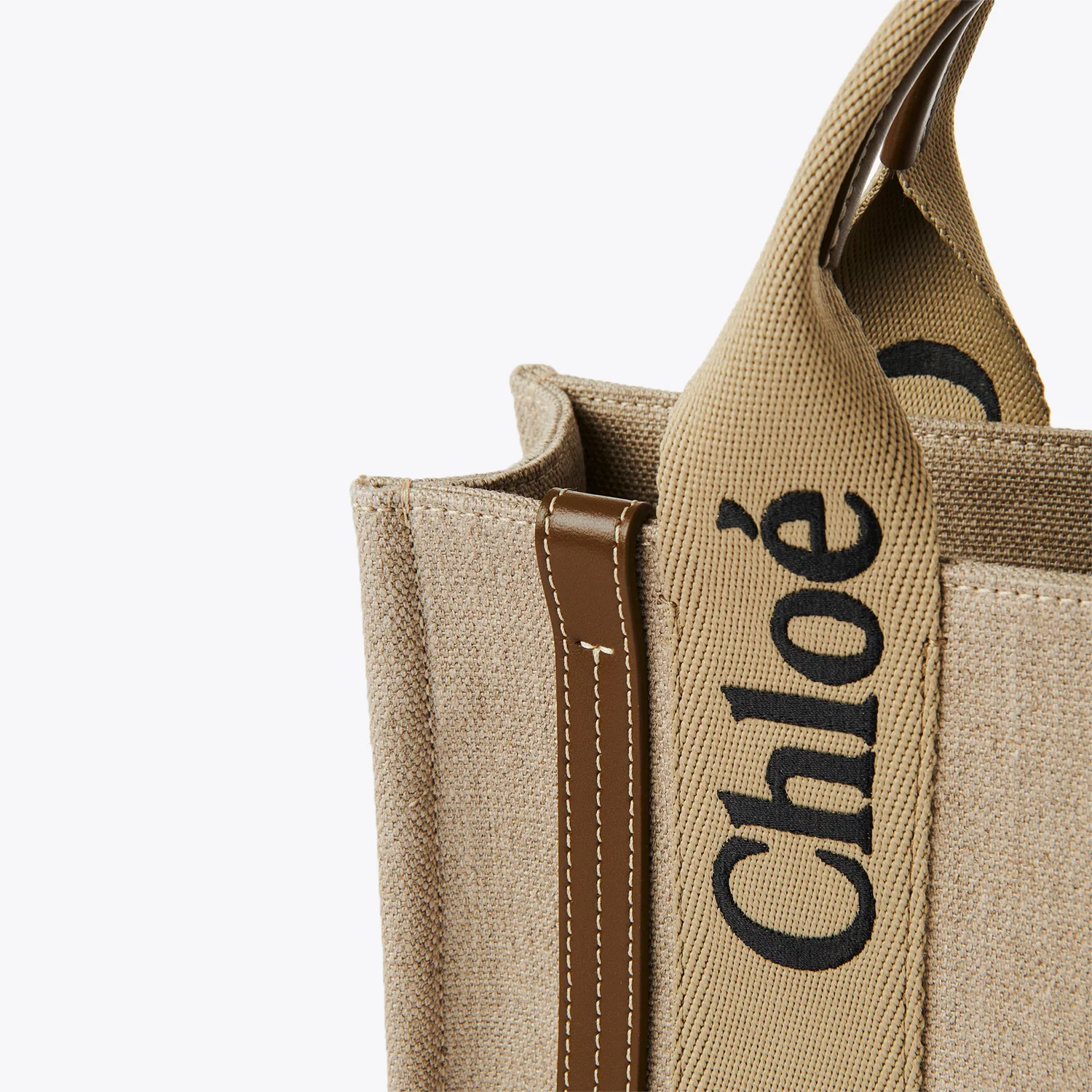 Small Woody Tote Bag In Linen - Image 3