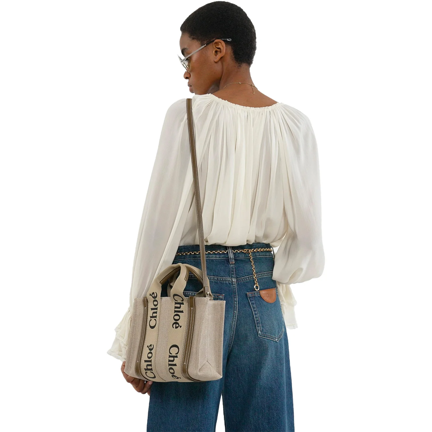 Small Woody Tote Bag In Linen - Image 5