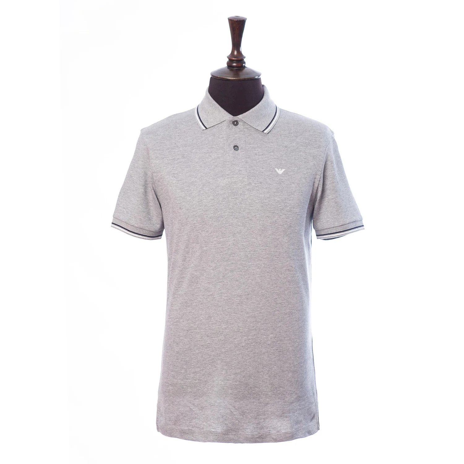 Stretch Piqua Polo Shirt With Micro Eagle Embroidery