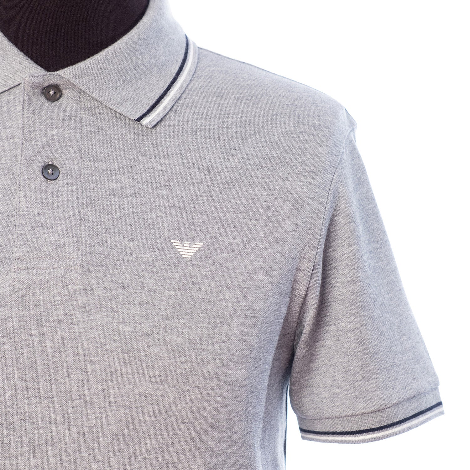 Stretch Piqua Polo Shirt With Micro Eagle Embroidery - Image 3