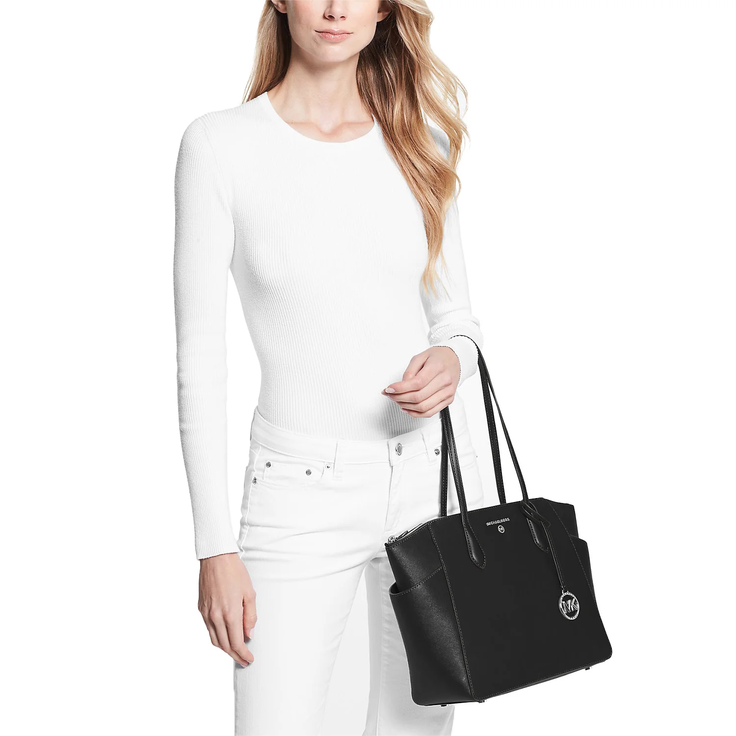 Sullivan Small Saffiano Leather Top-Zip Tote Bag - Image 3