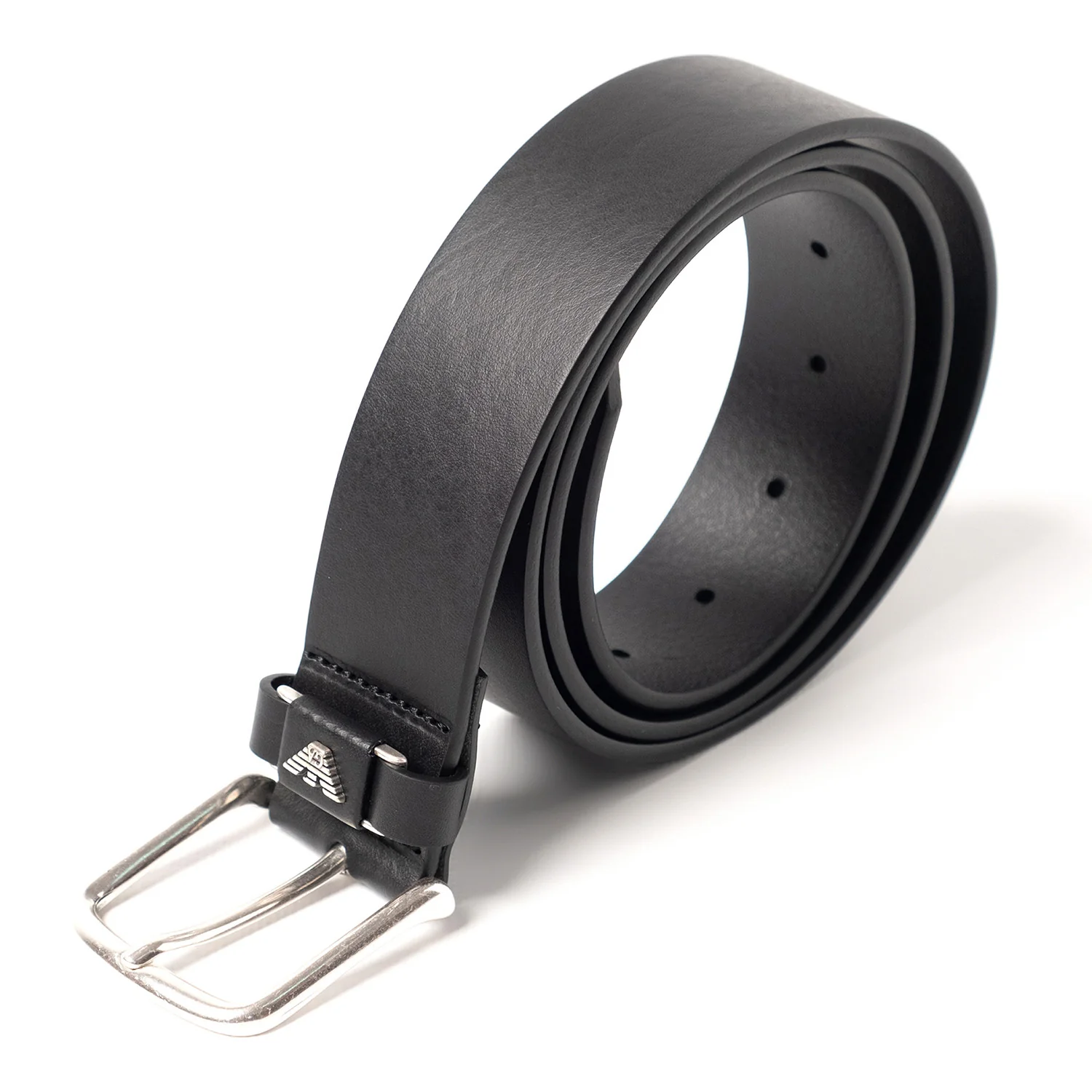 Tumbled-Leather Belt With Oversized Logo Lettering - Image 2