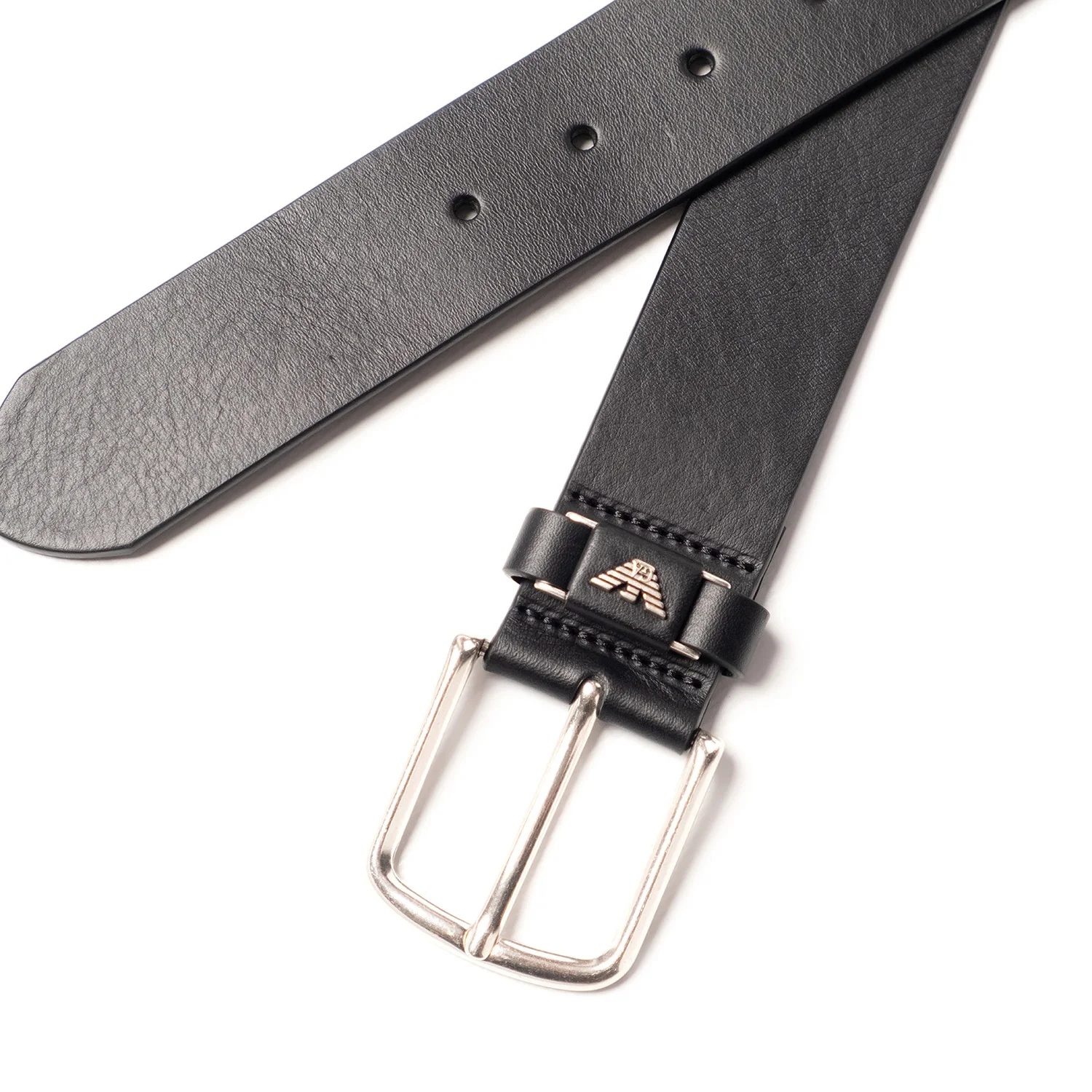 Tumbled-Leather Belt With Oversized Logo Lettering - Image 3