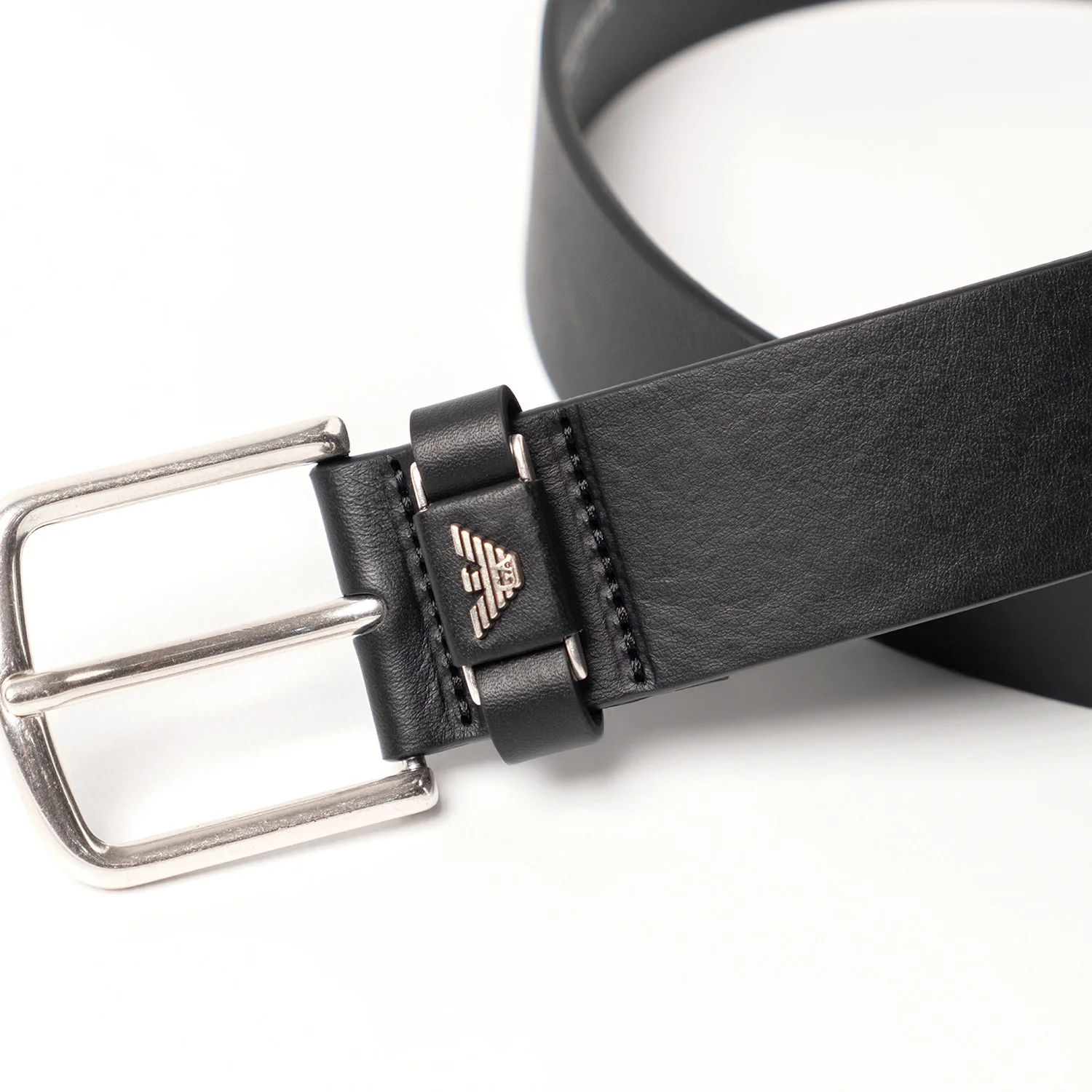 Tumbled-Leather Belt With Oversized Logo Lettering - Image 4