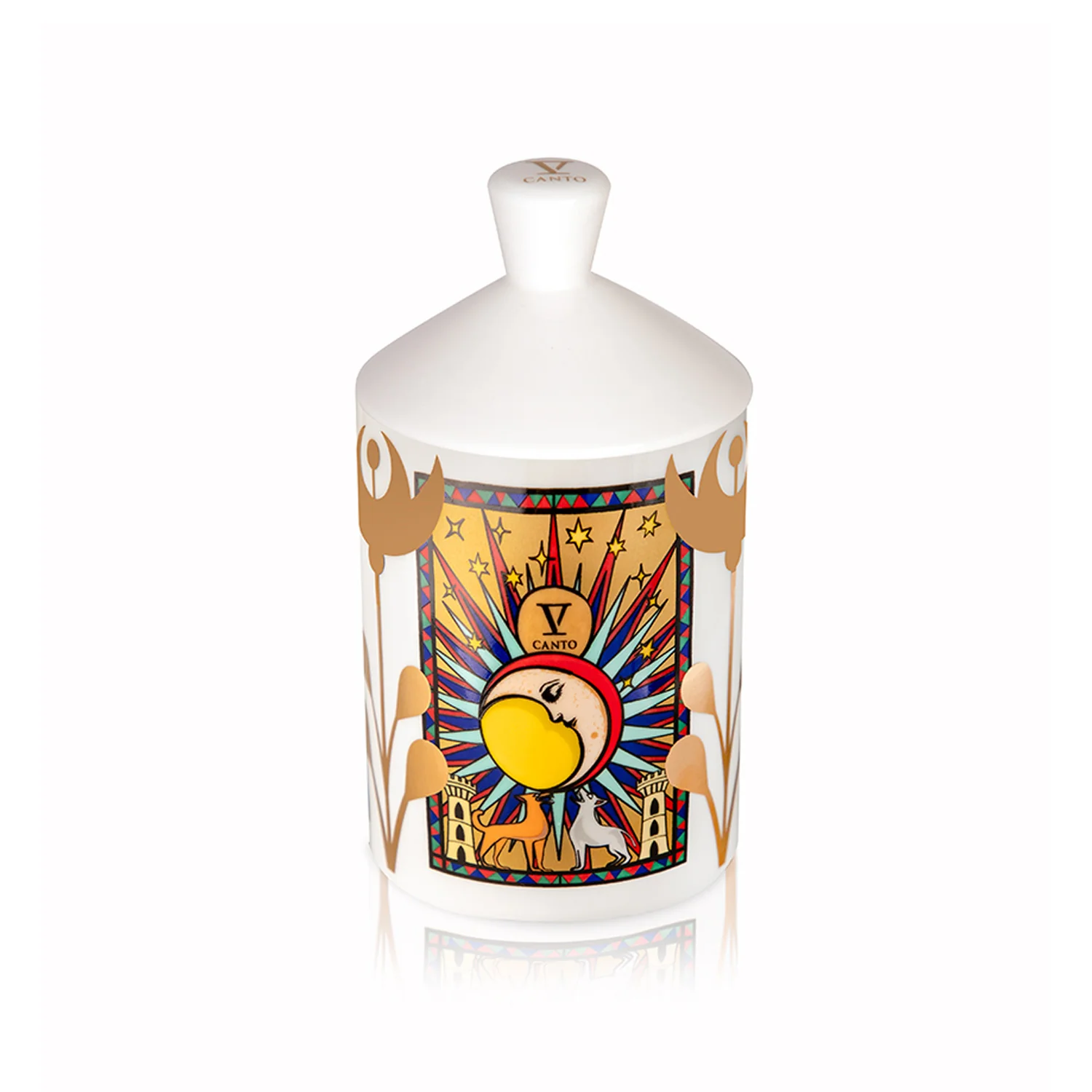 V-CANTO WHITE CERAMIC CANDLE ARKANO DELLA LUNA