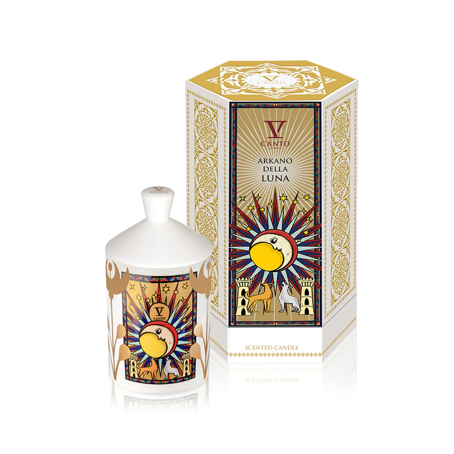 V-CANTO WHITE CERAMIC CANDLE ARKANO DELLA LUNA - Image 3