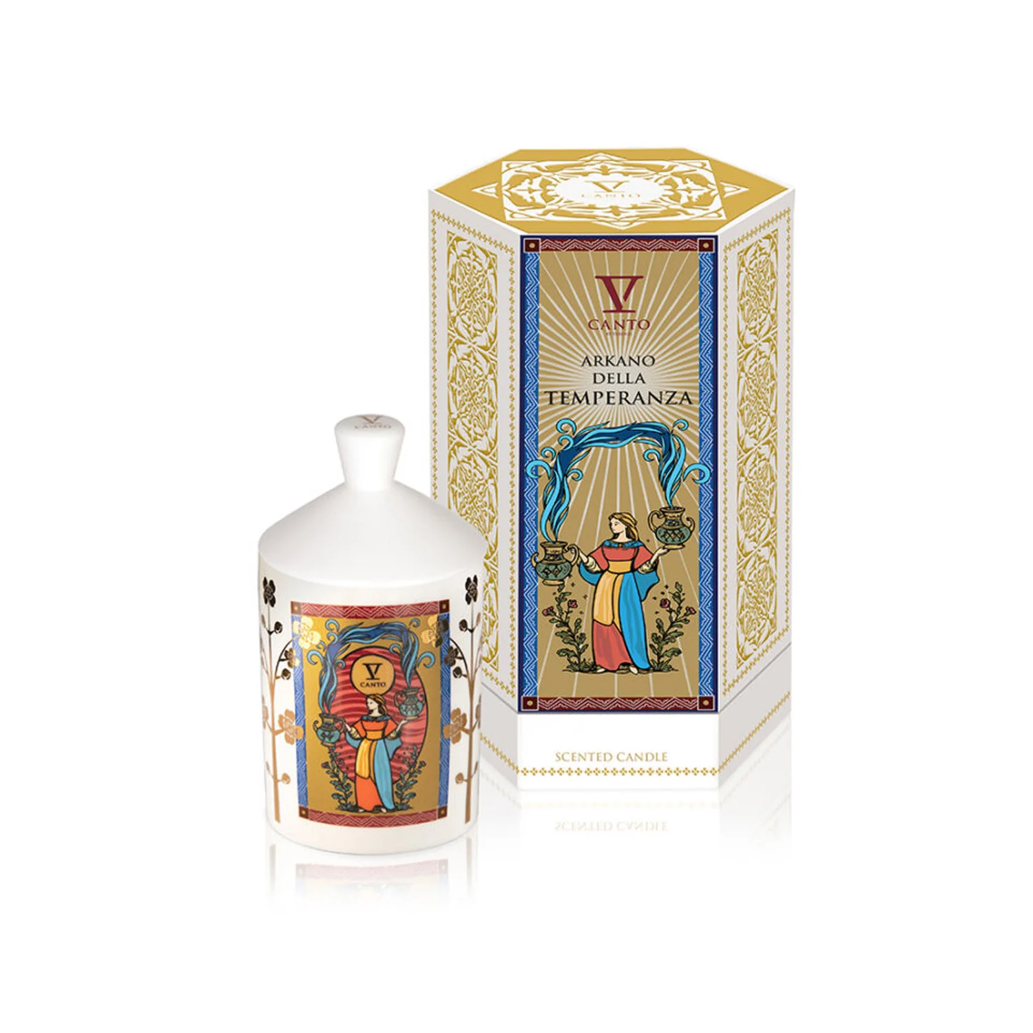 V-CANTO WHITE CERAMIC CANDLE ARKANO DELLA TEMPERANZA - Image 2