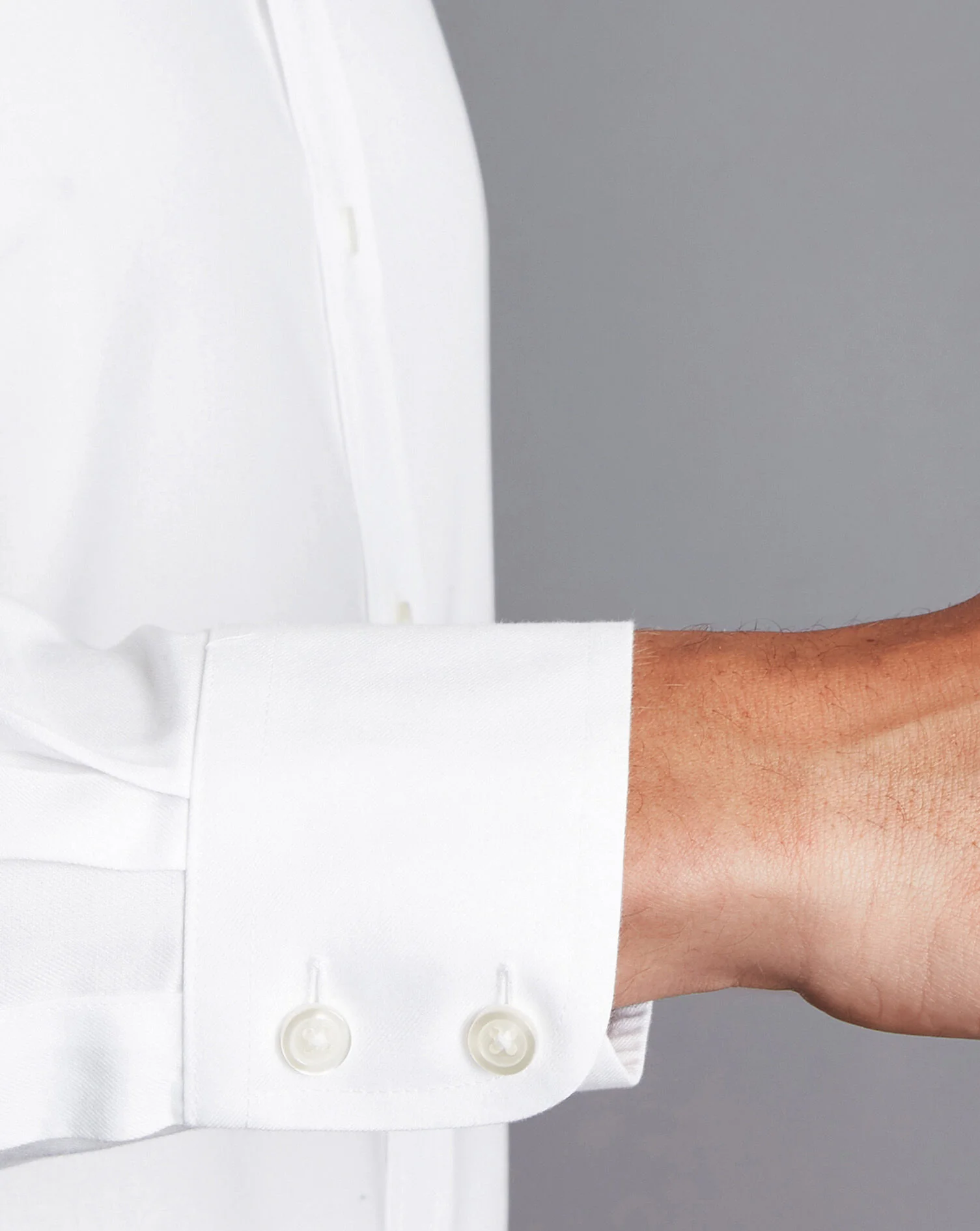 WHITE SLIM FIT BUTTON DOWN NON IRON TWILL SHIRT - Image 3