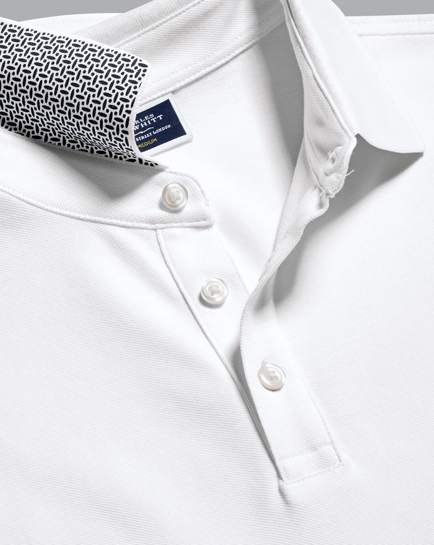WHITE SOLID SHORT SLEEVE COTTON PIQUE POLO - Image 4