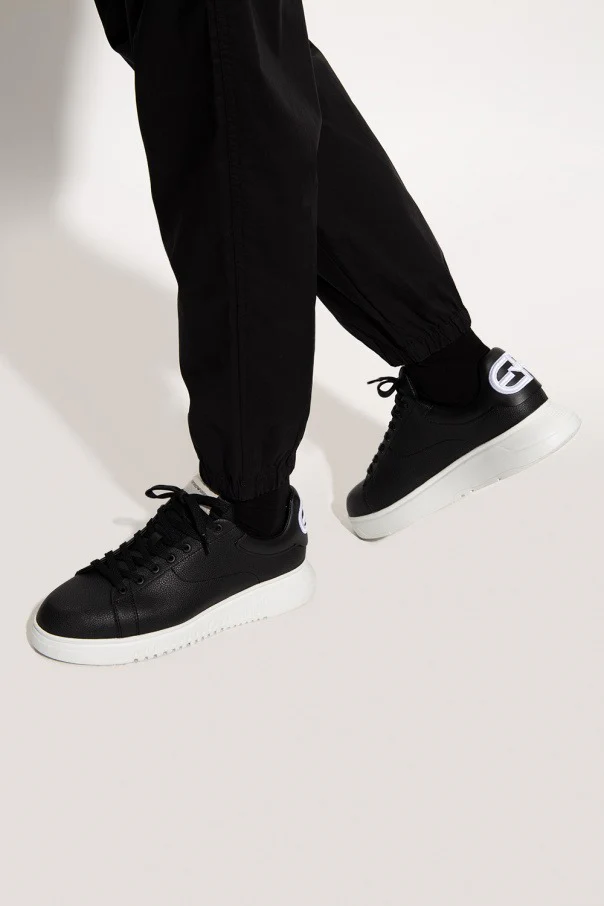Leather Sneakers With Rubber Back Knurled Sole - Image 4