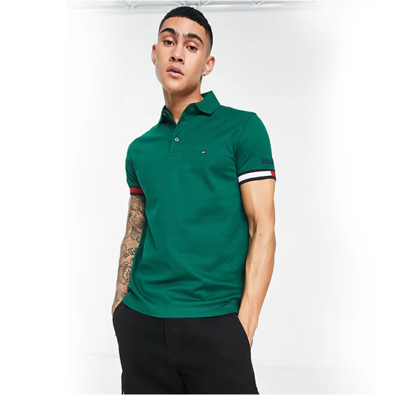 Th Slim Fit Flag Tipped Polo