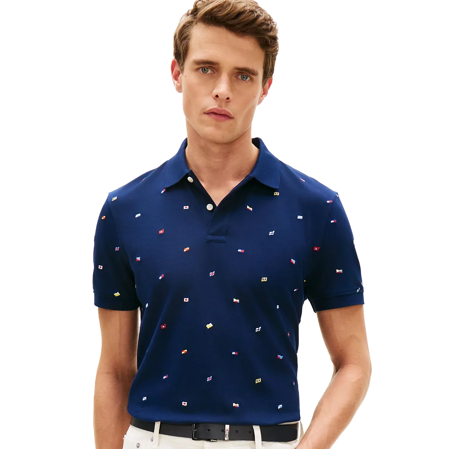 Th Regular Fit Allover Flag Pique Polo