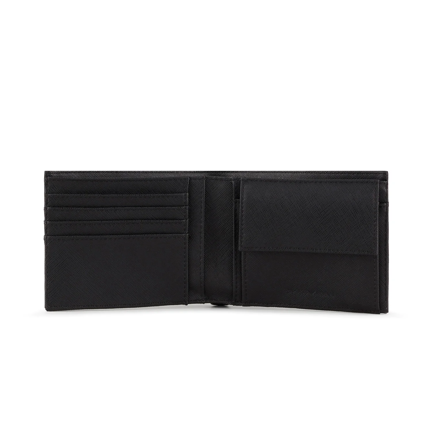 Ea Asv Regenerated Saffiano Leather Coin-Pocket Wallet With Eagle Plate - Image 3