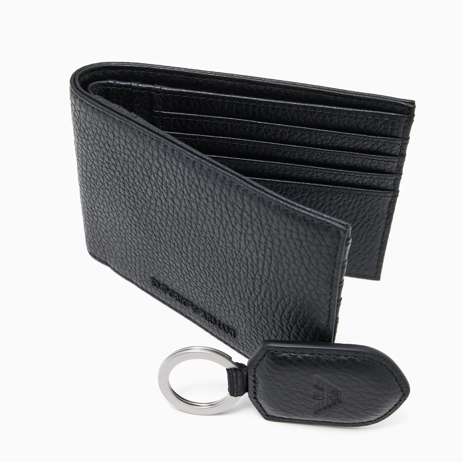 Ea Gift Box With Wallet And Keyring In Tumbled Leather - Image 4