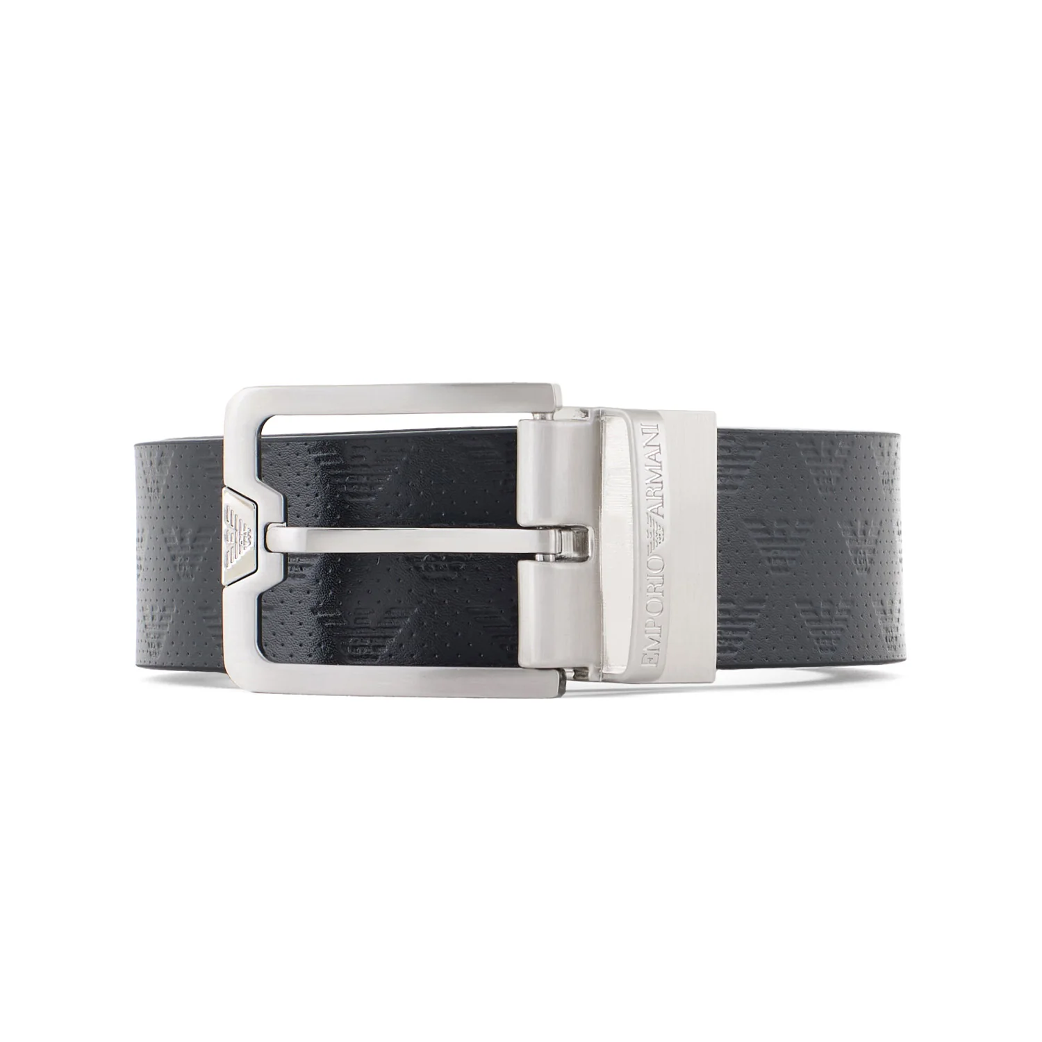 Leather Belt With All-Over Embossed Eagle - Image 3
