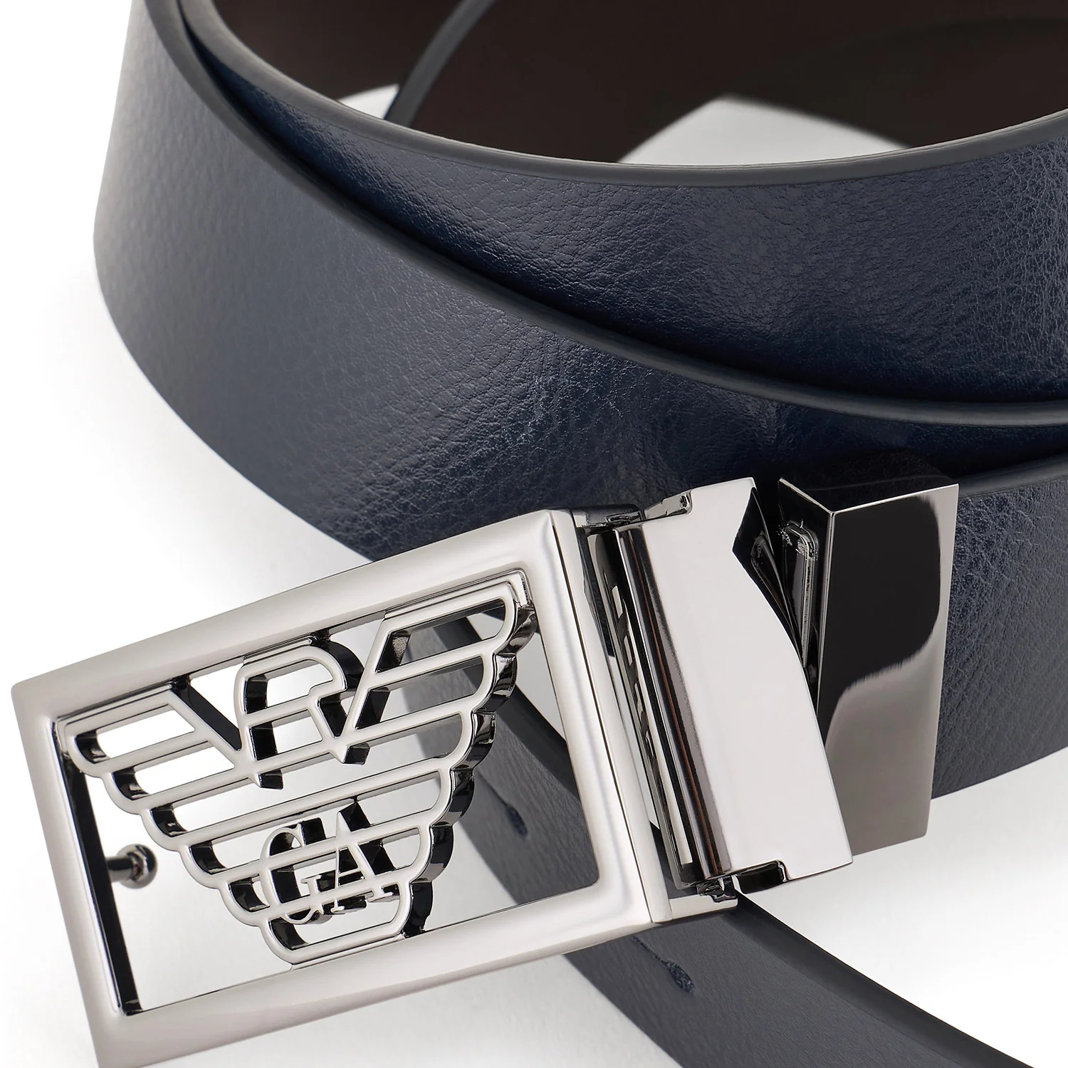 Two-Toned Reversible Leather Belt With One Side In Palmellato Leather - Image 3